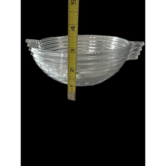 Vintage 1938-43 discontinued Anchor Hocking Manhattan clear 7 inch large fruit b - Picture 5 of 5